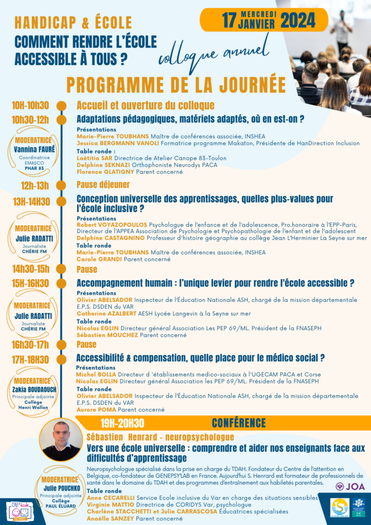 Programme de notre colloque du 17 janvier 2024 sur le thème 